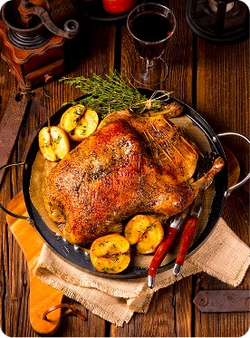 Pavo navideño entero al horno