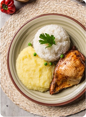 Pollo frito con papas