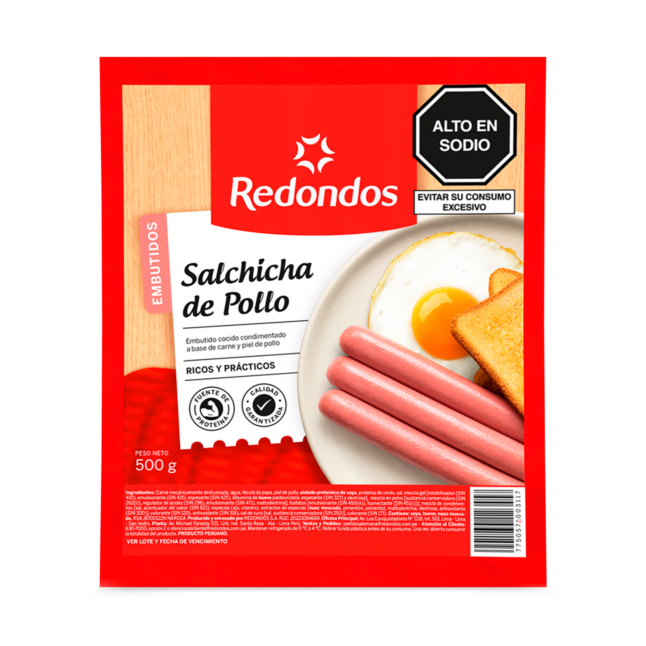 Salchicha de pollo 500 g