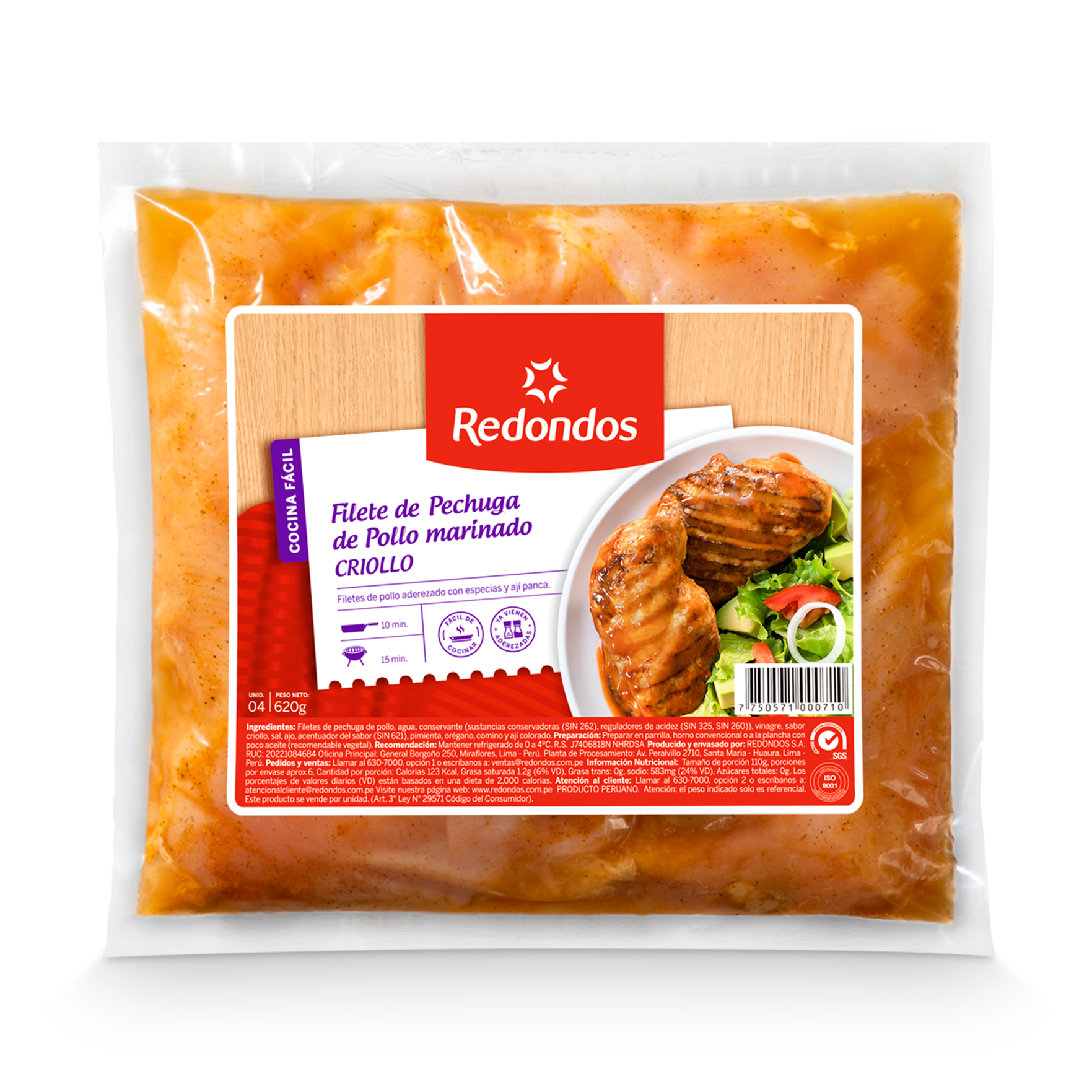 Filete de pechuga marinado criollo