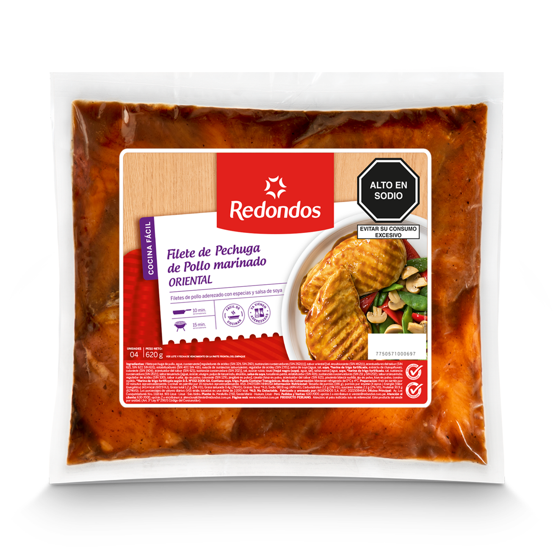 Filete de pechuga marinado oriental