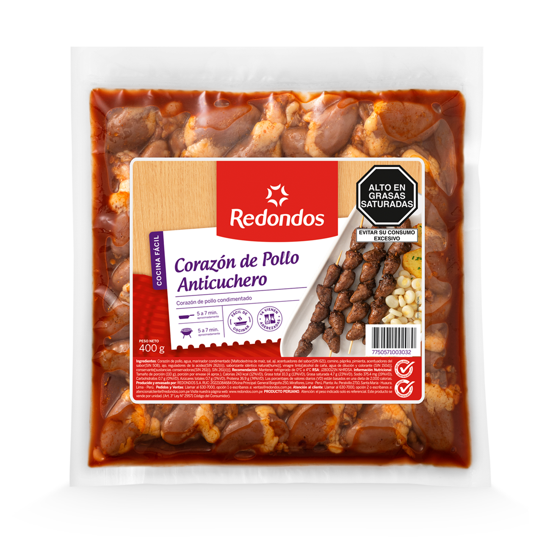 Corazón de pollo anticuchero