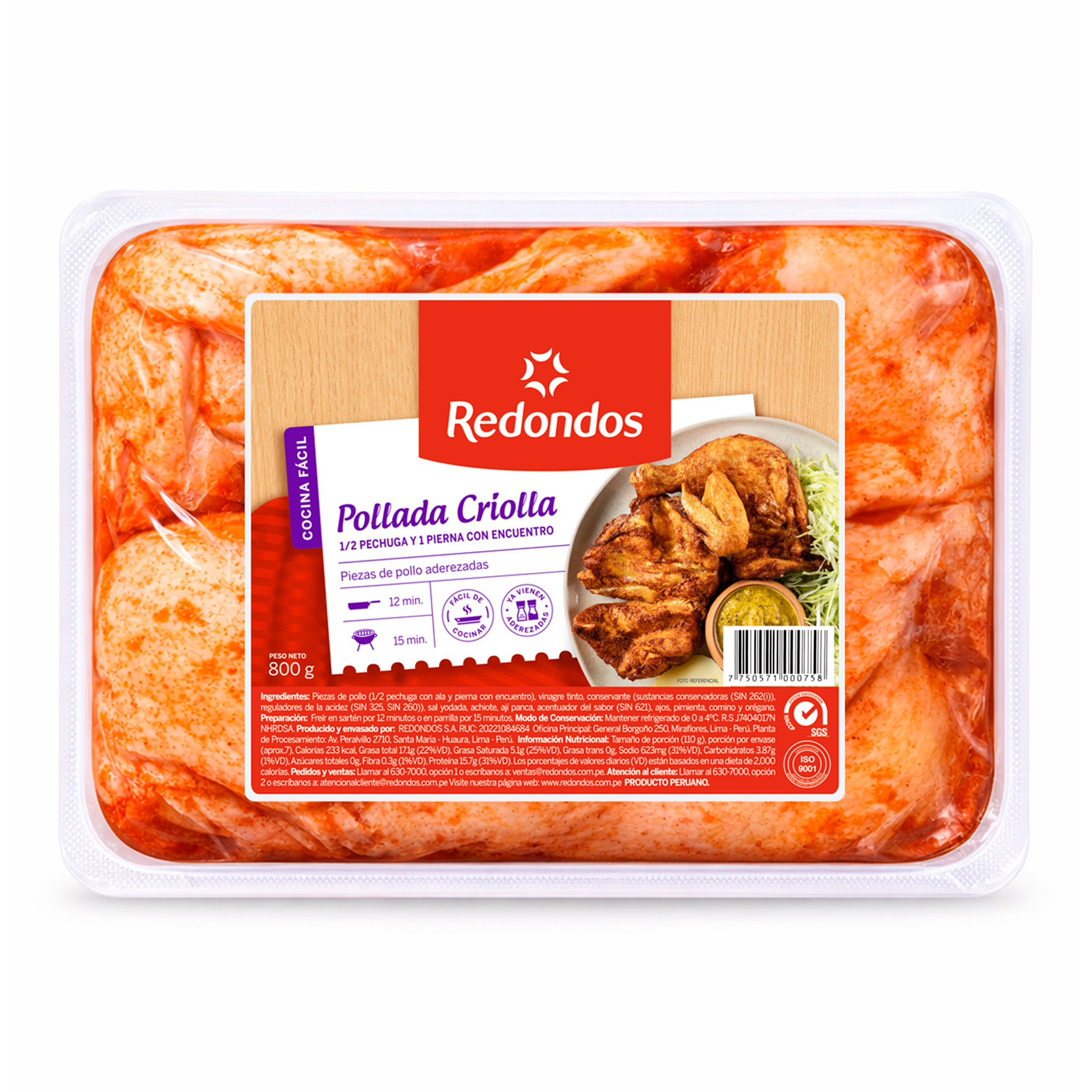 Pollada Criolla  1/2 pechuga + 1 pierna con encuentro